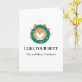 聖降誕祭お目出とうおもしろいお尻 カード (黄色い花)