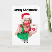 聖降誕祭お目出とうおもしろいトイレの紙贈り物 シーズンカード (正面)