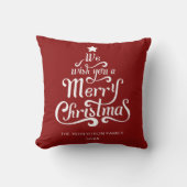 聖降誕祭お目出とうございますパーソナライズされた。 クッション (正面)