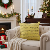 聖降誕祭お目出とうございますミュージカルサンドイエロー クッション