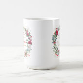 聖降誕祭お目出とうございますリース コーヒーマグカップ (中央)