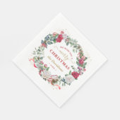 聖降誕祭お目出とうございますリース スタンダードランチョンナプキン (角)