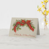 聖降誕祭お目出とうございますヴィンテージ カード (黄色い花)