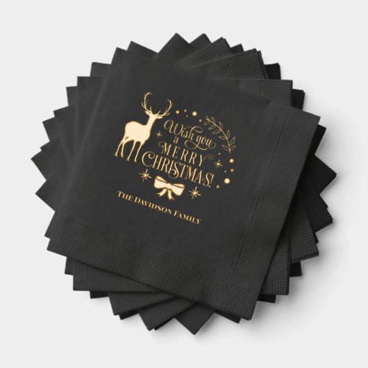 聖降誕祭お目出とうございます企業の。 箔ナプキン (インサイチュ (積み重ね))