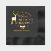聖降誕祭お目出とうございます企業の。 箔ナプキン (正面)