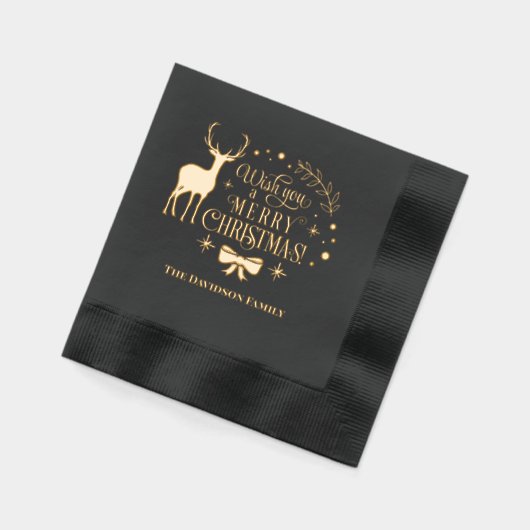 聖降誕祭お目出とうございます企業の。 箔ナプキン (左)