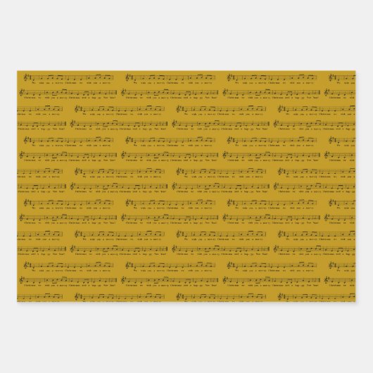 聖降誕祭お目出とうございます伝統的ミュージカル ラッピングペーパーシート (正面3)