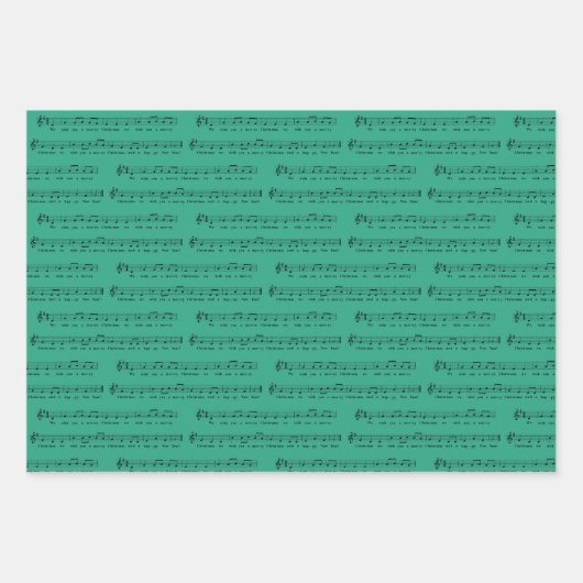 聖降誕祭お目出とうございます伝統的ミュージカル ラッピングペーパーシート (正面)