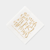 聖降誕祭お目出とうございます金ゴールド 箔ナプキン (右)