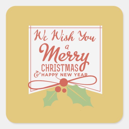 聖降誕祭お目出とうございます スクエアシール (正面)