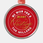 聖降誕祭お目出とうございます メタルオーナメント (正面)