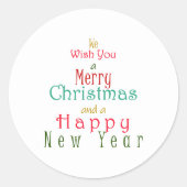 聖降誕祭お目出とうございます ラウンドシール (正面)