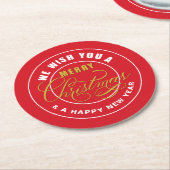 聖降誕祭お目出とうございます ラウンドペーパーコースター (アングル)