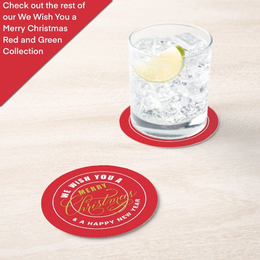 聖降誕祭お目出とうございます ラウンドペーパーコースター