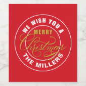 聖降誕祭お目出とうございます ワインラベル (シングルラベル)