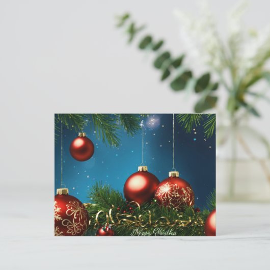 「聖降誕祭お目出とうごめでたい願い ポストカード (スタンド正面)