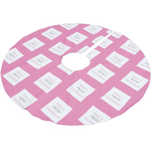 聖降誕祭お目出とうじゃないか |ホットピンクタイポグラフィ ブラッシュドポリエステルツリースカート (アングル)