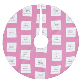 聖降誕祭お目出とうじゃないか |ホットピンクタイポグラフィ ブラッシュドポリエステルツリースカート