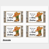 聖降誕祭お目出とうの四角形 長方形シール (シート)