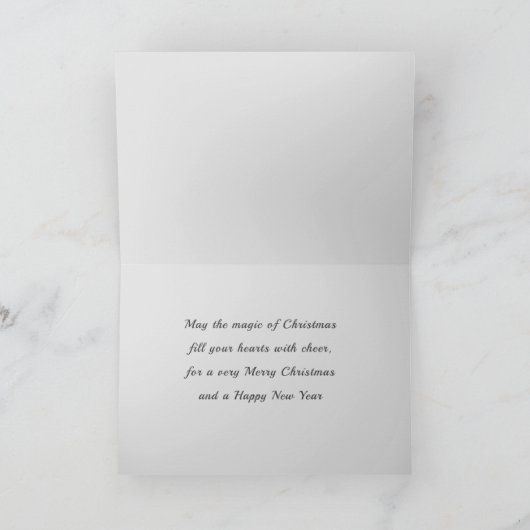 聖降誕祭お目出とうの挨拶状のアングル サンキューカード (内部)