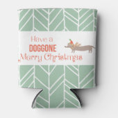 聖降誕祭お目出とうの犬 缶クーラー (正面)