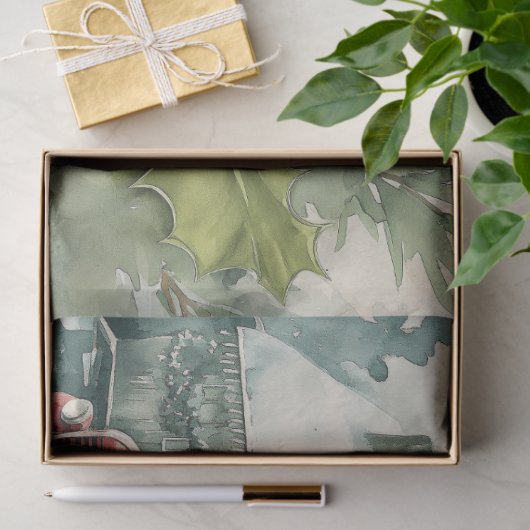 聖降誕祭お目出とうの赤いトラック 薄葉紙 (ギフト)