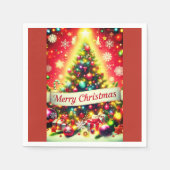 「聖降誕祭お目出とうカラフルオーナメント スタンダードカクテルナプキン (正面)