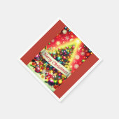 「聖降誕祭お目出とうカラフルオーナメント スタンダードカクテルナプキン (角)