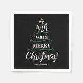 聖降誕祭お目出とうパーソナライズされた スタンダードカクテルナプキン (正面)