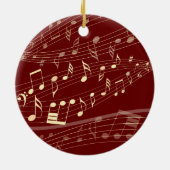 聖降誕祭お目出とうレッド金ゴールド セラミックオーナメント (裏面)