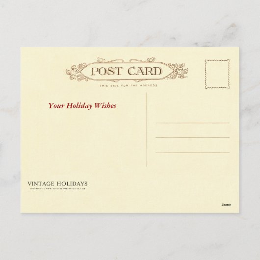 聖降誕祭お目出とうヴィンテージサンタ シーズンポストカード (裏面)