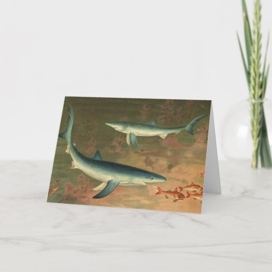 聖降誕祭お目出とうヴィンテージ青サメ シーズンカード (正面)