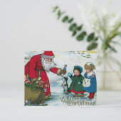 聖降誕祭お目出とうヴィンテージ シーズンポストカード (スタンド正面)