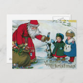 聖降誕祭お目出とうヴィンテージ シーズンポストカード (正面/裏面)