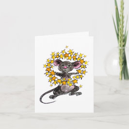 聖降誕祭お目出とう新年の星マウス カード