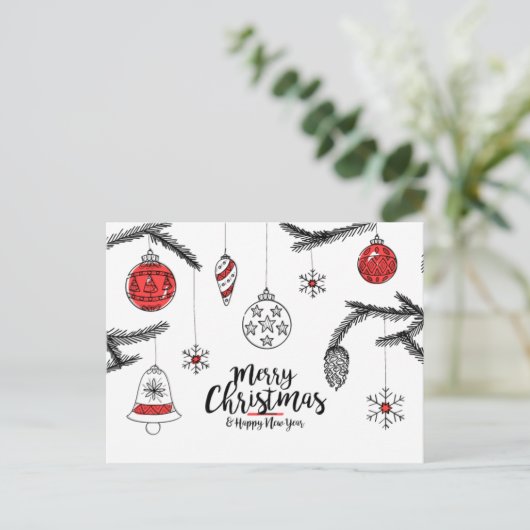 聖降誕祭お目出とう新年はがき ポストカード (スタンド正面)