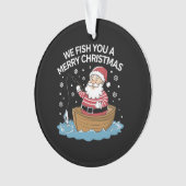 聖降誕祭お目出とう漁師魚釣り オーナメント (正面)