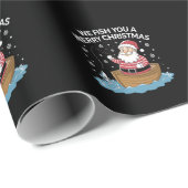 聖降誕祭お目出とう漁師魚釣り ラッピングペーパー (ロールコーナー)