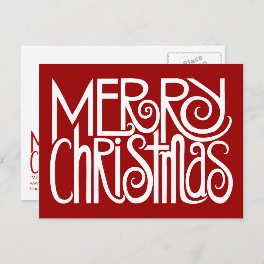 聖降誕祭お目出とう白いはがき シーズンポストカード (正面/裏面)