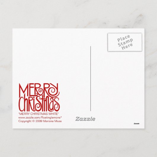 聖降誕祭お目出とう白いはがき シーズンポストカード (裏面)