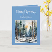 聖降誕祭お目出とう立派な医者さま カード (黄色い花)