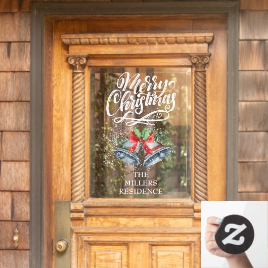 聖降誕祭お目出とう銀の鈴 ウィンドウサイン (ホームデコレーション)