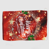 聖降誕祭お目出とう、きらきら輝け。 ゴルフタオル (横)