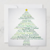 「聖降誕祭お目出とう」という言葉で作ったクリスマスツリー 招待状 (正面)