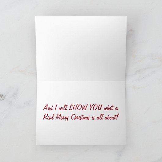 『聖降誕祭お目出とう』のヤドリギーのユーモアを見せてくれ シーズンカード (内部)