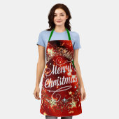 聖降誕祭お目出とう エプロン (着用した状態)