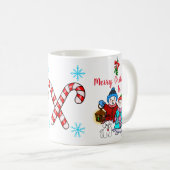 「聖降誕祭お目出とう」キャロリング・雪だるまズ・マグ コーヒーマグカップ (正面右)