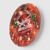 聖降誕祭お目出とう、キラキラとグリッターの顔つき。 ラージ壁時計 (傾斜)