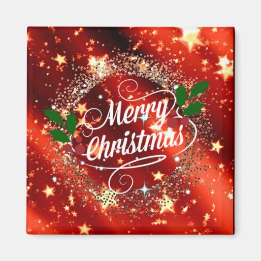 聖降誕祭お目出とう、グリッターときらめき マグネット (正面)