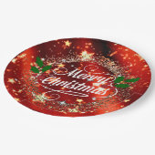 聖降誕祭お目出とう、グリッター ペーパープレート (アングル)